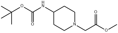 4-[[(1,1-dimethylethoxy)carbonyl]amino]-1-Piperidineacetic acid methyl ester Struktur