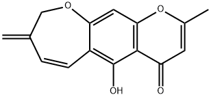 8,9-Dihydro-5-hydroxy-2-methyl-8-methylene-4H-pyrano[3,2-h][1]benzoxepin-4-one Struktur