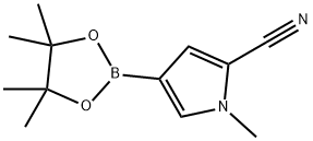 1-methyl-4-(4,4,5,5-tetramethyl-1,3,2-dioxaborolan-2-yl)-1H-pyrrole-2-carbonitrile Struktur