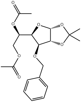 3-O-Benzyl-5,6-di-O-acetyl-1,2-O-isopropylidene-a-D-glucofuranose Struktur