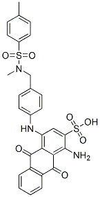 1-amino-9,10-dihydro-4-[[4-[[methyl[(4-methylphenyl)sulphonyl]amino]methyl]phenyl]amino]-9,10-dioxoanthracene-2-sulphonic acid Struktur