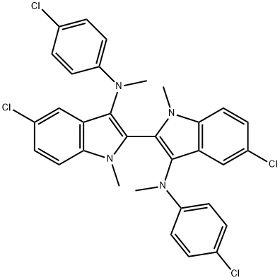 5,5'-DICHLORO-N3,N3'-BIS(4-CHLOROPHENYL)-N3,N3',1,1'-TETRAMETHYL-1H,1'H-2,2'-BIINDOLE-3,3'-DIAMINE Struktur