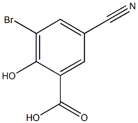 3-Bromo-5-cyano-2-hydroxybenzoic acid Struktur