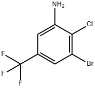 3-Bromo-2-chloro-5-(trifluoromethyl)aniline Struktur