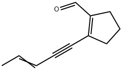 1-Cyclopentene-1-carboxaldehyde, 2-(3-penten-1-ynyl)- (9CI) Struktur