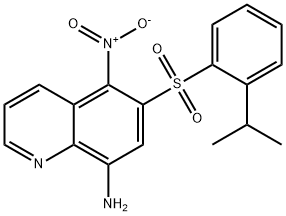 6-[[2-(1-METHYLETHYL)PHENYL]]SULFONYL-5-NITRO-8-QUINOLINAMINE Struktur