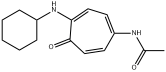 N-[4-(Cyclohexylamino)-5-oxo-1,3,6-cycloheptatrien-1-yl]acetamide Struktur