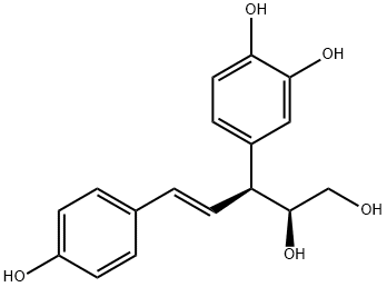 4-[(S,E)-1-[(S)-1,2-ジヒドロキシエチル]-3-(4-ヒドロキシフェニル)-2-プロペニル]-1,2-ベンゼンジオール 化學(xué)構(gòu)造式