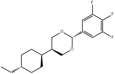 5-[5-trans-(4-trans-Ethylcyclohexyl)-1,3-dioxan-2-yl]-1,2,3-trifluorbenzol Struktur