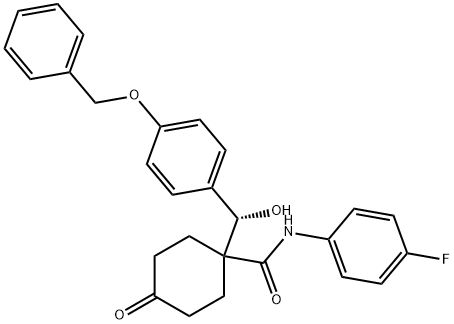 (S)-N-(4-Fluorophenyl)-1-[hydroxy[4-(phenylMethoxy)phenyl]Methyl]-4-oxo-cyclohexanecarboxaMide Struktur