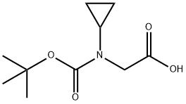 2-[cyclopropyl-[(2-methylpropan-2-yl)oxycarbonyl]amino]ethanoic acid Struktur