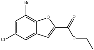 Ethyl 7-bromo-5-chloro-1-benzofuran-2-carboxylate Struktur