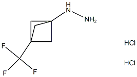 [3-(Trifluoromethyl)bicyclo[1.1.1]pentan-1-yl]hydrazine dihydrochloride Struktur