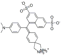 hydrogen [4-[[4-(dimethylamino)phenyl](3,6-disulphonato-1-naphthyl)methylene]cyclohexa-2,5-dien-1-ylidene]dimethylammonium Struktur