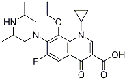 3-Quinolinecarboxylic acid, 1-cyclopropyl-7-(3,5-diMethyl-1-piperazinyl)-8-ethoxy-6-fluoro-1,4-dihydro-4-oxo- Struktur