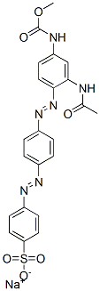 4-[4-(2-Acetylamino-4-methoxycarbonylamino-phenylazo)phenylazo]-benzenesulfonic acid, sodium salt Struktur