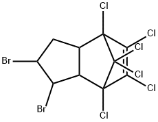 1,2-dibromo-4,5,6,7,8,8-hexachloro-2,3,3a,4,7,7a-hexahydro-4,7-methano-1H-indene  Struktur