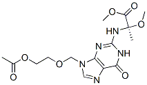 Alanine,  N-[9-[[2-(acetyloxy)ethoxy]methyl]-6,9-dihydro-6-oxo-1H-purin-2-yl]-2-methoxy-,  methyl  ester Struktur