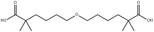 6-(5-carboxy-5-methyl-hexoxy)-2,2-dimethyl-hexanoic acid Struktur