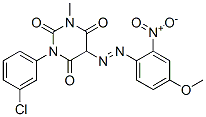 1-(3-chlorophenyl)-5-[(4-methoxy-2-nitrophenyl)azo]-3-methylbarbituric acid Struktur