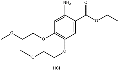 2-Amino-4,5-bis(2-methoxyethoxy)benzoic acid ethyl ester hydrochloride Structure