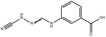 Benzoic acid, 3-[[(cyanoamino)iminomethyl]amino]- (9CI) Struktur