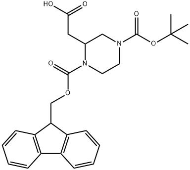 4-Boc-1-Fmoc-2-Piperazine acetic acid Struktur