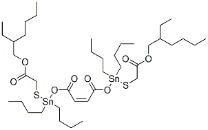 bis(2-ethylhexyl) 4,4,11,11-tetrabutyl-6,9-dioxo-5,10-dioxa-3,12-dithia-4,11-distannatetradec-7-enedioate  Struktur