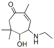 2-Cyclohepten-1-one, 4-(ethylamino)-5-hydroxy-2,6,6-trimethyl- (9CI) Struktur