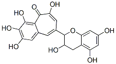 8-[(3,4-Dihydro-3,5,7-trihydroxy-2H-1-benzopyran)-2-yl]-2,3,4,6-tetrahydroxy-5H-benzocyclohepten-5-one Struktur