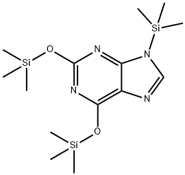 9-(Trimethylsilyl)-2,6-bis(trimethylsiloxy)-9H-purine Struktur