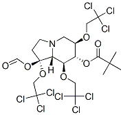 Propanoic acid, 2,2-dimethyl-, octahydro-1,6,8-tris(2,2,2-trichloroethoxy)carbonyloxy-7-indolizinyl ester, 1S-(1.alpha.,6.beta.,7.alpha.,8.beta.,8a.beta.)- Struktur