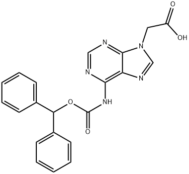 (6-BENZHYDRYLOXYCARBONYLAMINO-PURIN-9-YL)-ACETIC ACID
 Struktur