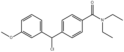 RAC-4-(3'-METHOXY-A-CHLOROBENZYL)-N,N-DIETHYLBENZAMIDE Struktur