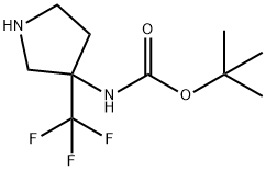 TERT-BUTYL[3-(TRIFLUOROMETHYLPYRROLIDINE-3-YL)]CARBAMATE
 Struktur