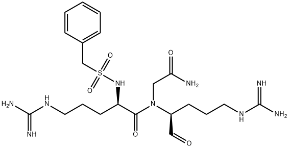 N2-[(Phenylmethyl)sulfonyl]-D-arginyl-N-[(1S)-4-[(aminoiminomethyl)amino]-1-formylbutyl]glycinamide Struktur