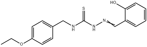 Hydrazinecarbothioamide, N-((4-ethoxyphenyl)methyl)-2-((2-hydroxypheny l)methylene)- Struktur