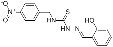 Hydrazinecarbothioamide, 2-((2-hydroxyphenyl)methylene)-N-((4-nitrophe nyl)methyl)- Struktur