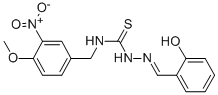 Hydrazinecarbothioamide, 2-((2-hydroxyphenyl)methylene)-N-((4-methoxy- 3-nitrophenyl)methyl)- Struktur