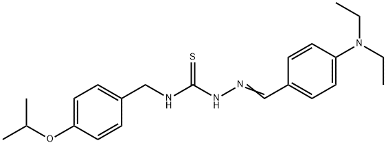 Hydrazinecarbothioamide, 2-((4-(diethylamino)phenyl)methylene)-N-((4-( 1-methylethoxy)phenyl)methyl)- Struktur