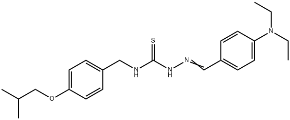 Hydrazinecarbothioamide, 2-((4-(diethylamino)phenyl)methylene)-N-((4-( 2-methylpropoxy)phenyl)methyl)- Struktur