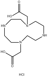 1,4,7,10-Tetraazacyclododecane-1,7-diacetic acid, hydrochloride Struktur