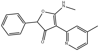 3(2H)-Furanone,  5-(methylamino)-4-(4-methyl-2-pyridinyl)-2-phenyl- Struktur