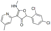 3(2H)-Furanone,  2-(2,4-dichlorophenyl)-5-(methylamino)-4-(4-methyl-2-pyridinyl)- Struktur