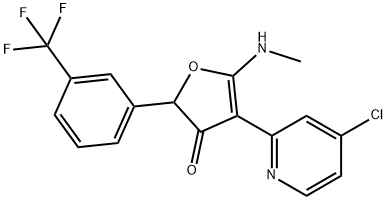 3(2H)-Furanone,  4-(4-chloro-2-pyridinyl)-5-(methylamino)-2-[3-(trifluoromethyl)phenyl]- Struktur