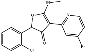 3(2H)-Furanone,  4-(4-bromo-2-pyridinyl)-2-(2-chlorophenyl)-5-(methylamino)- Struktur