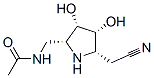 Acetamide, N-[[5-(cyanomethyl)-3,4-dihydroxy-2-pyrrolidinyl]methyl]-, [2R-(2alpha,3ba,4alpha,5alpha)]- (9CI) Struktur