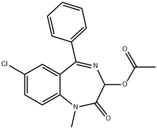 7-chloro-1,3-dihydro-1-methyl-5-phenyl-2-oxo-2H-1,4-benzodiazepin-3-yl acetate Struktur