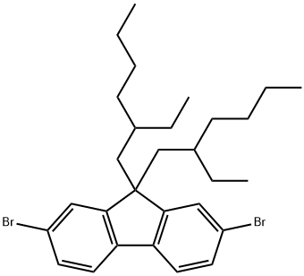 9 9-DI-(2'-ETHYLHEXYL)-2 7-DIBROMOFLUOR& Struktur