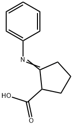 Cyclopentanecarboxylic acid, 2-(phenylimino)- (9CI) Struktur